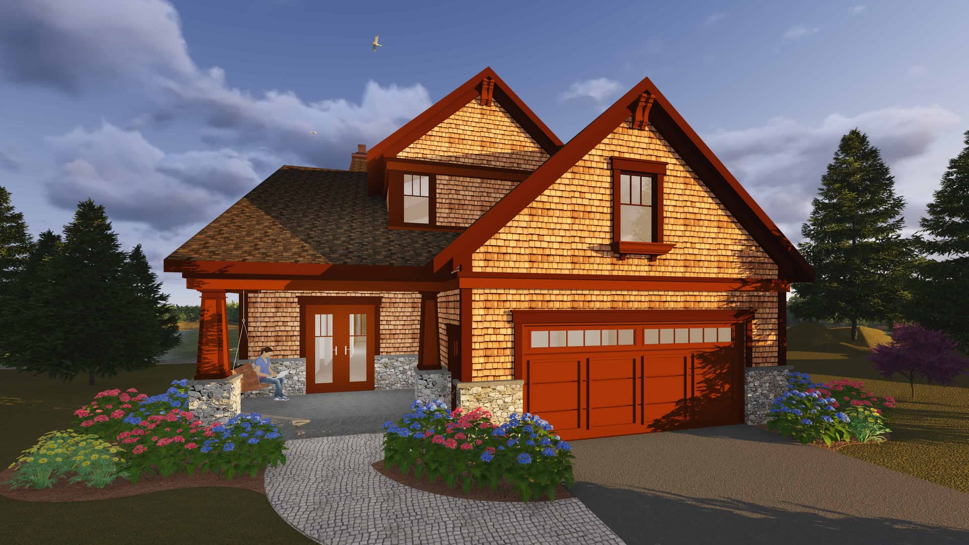 Front elevation of Farmhouse home (ThePlanCollection: House Plan #101-1959)