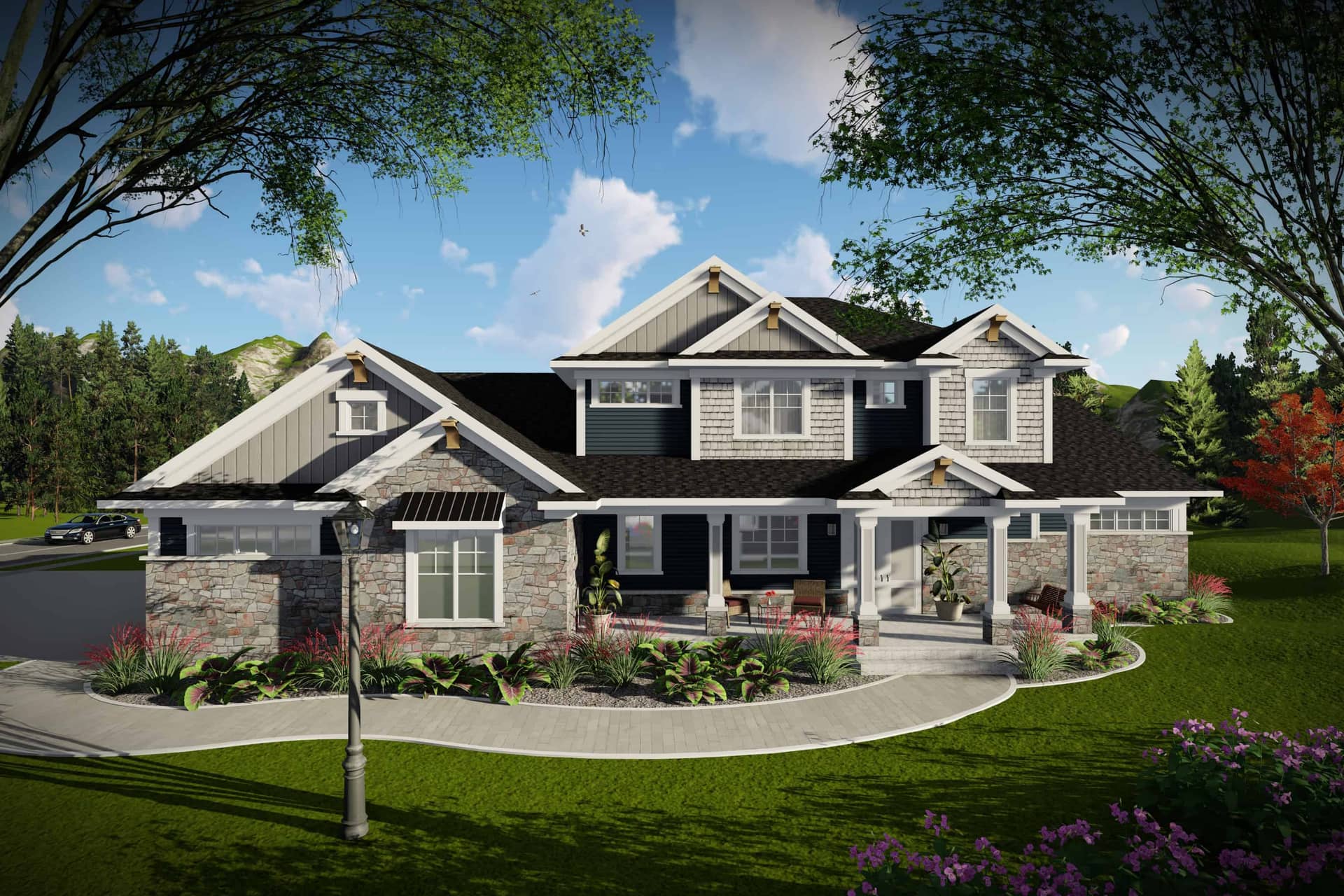 Luxury Country house design (ThePlanCollection: Plan #101-2020)