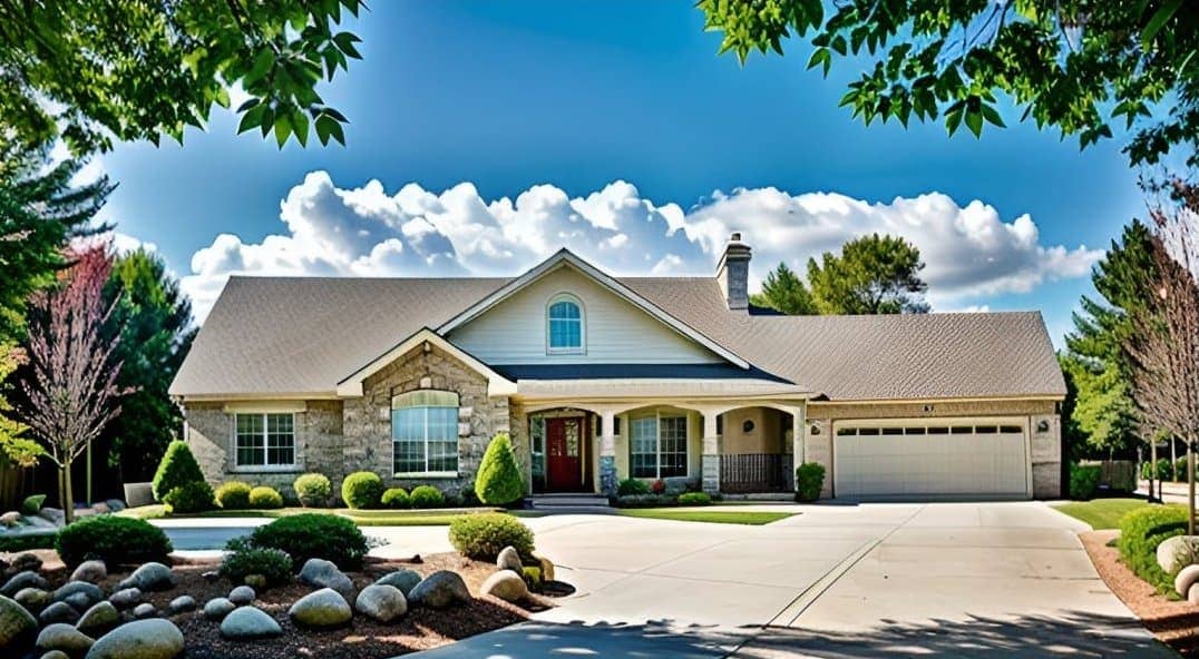 Front elevation of Ranch home (ThePlanCollection: House Plan #103-1033)