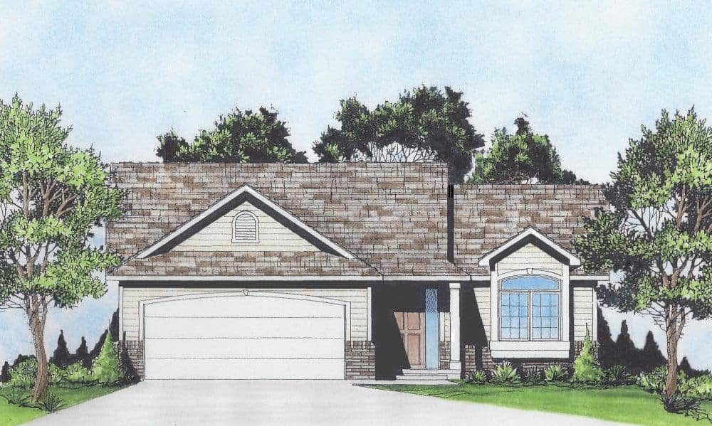 Ranch home (ThePlanCollection: Plan #103-1131)