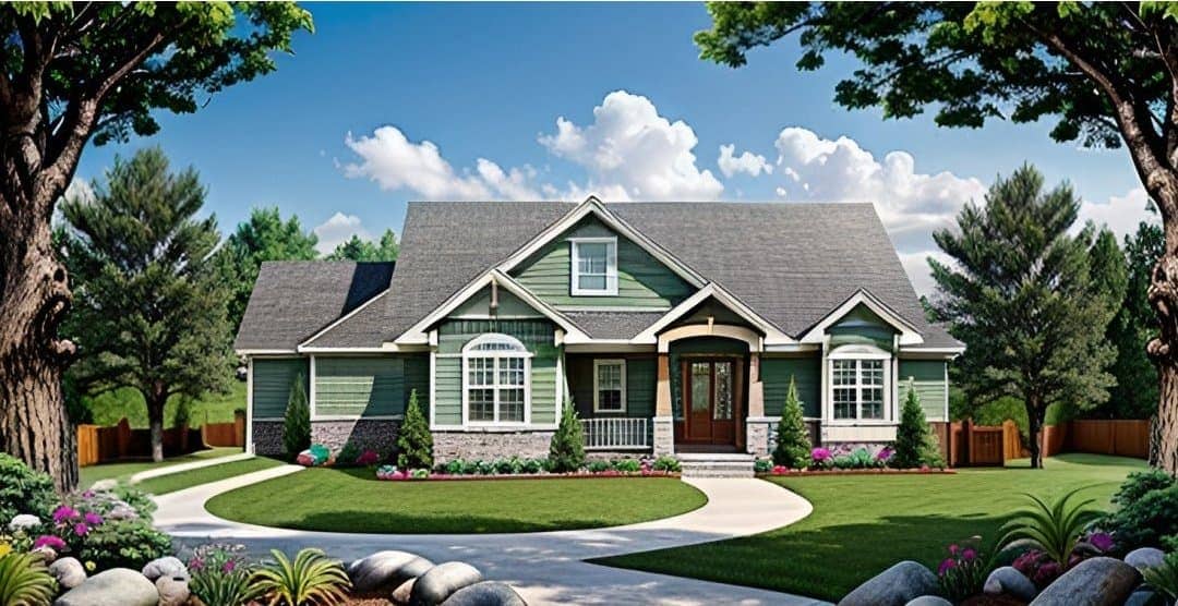 Craftsman Ranch home (ThePlanCollection: Plan #103-1132)