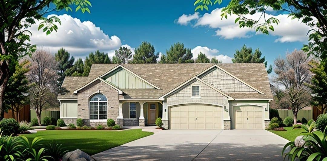 Ranch home (ThePlanCollection: Plan #103-1142)