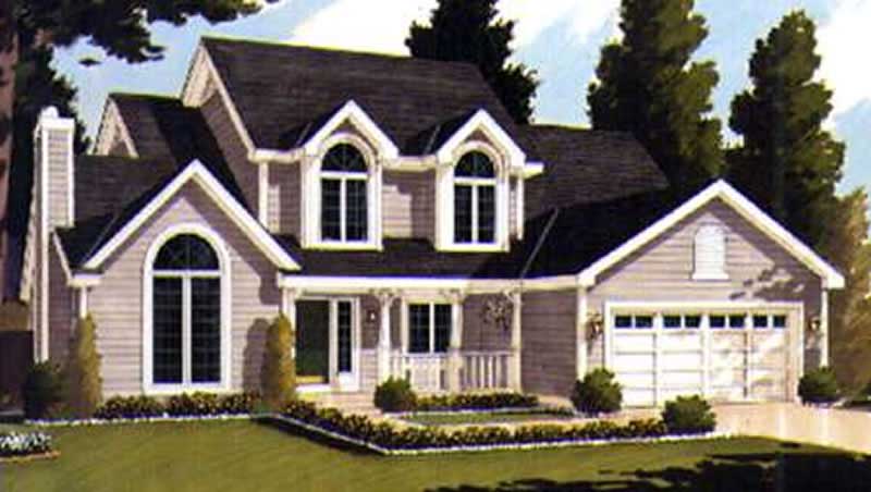 Front elevation of Country home (ThePlanCollection: House Plan #105-1105)