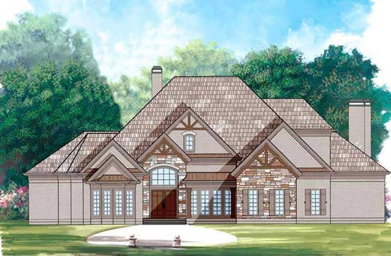 House Plans AR-4093 color front elevation.