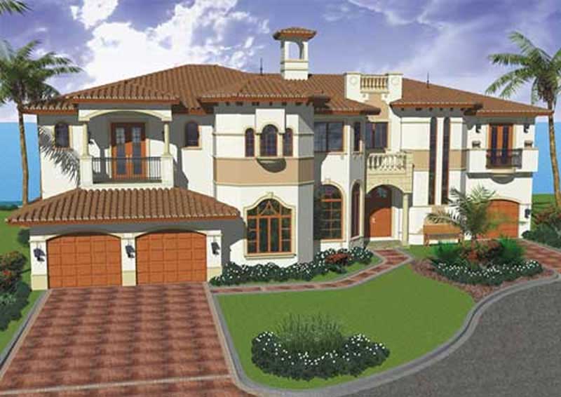 Luxury House Plans color rendering.