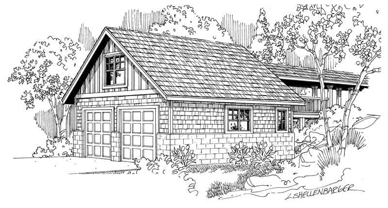 Front elevation of Garage home (ThePlanCollection: House Plan #108-1038)
