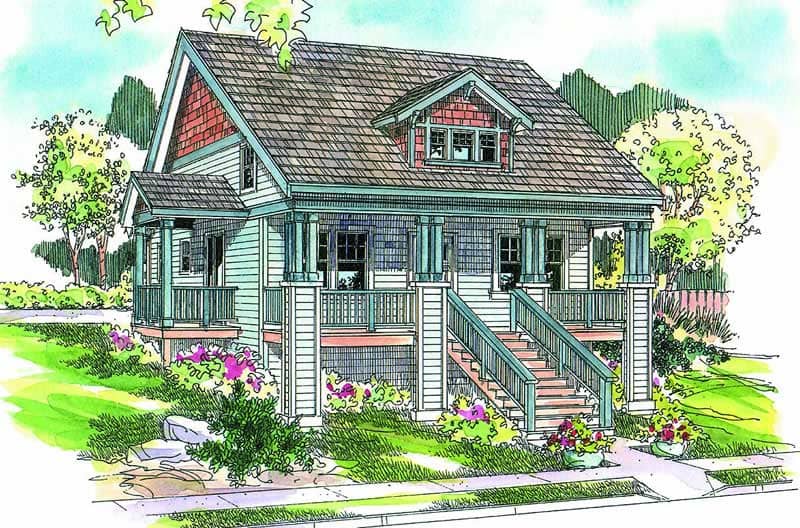 Front elevation of Traditional home (ThePlanCollection: House Plan #108-1043)