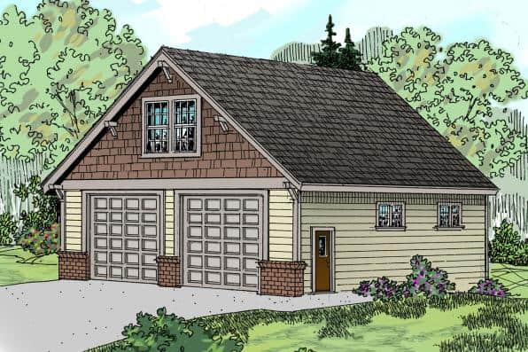 This is the front elevation of these garage plans.