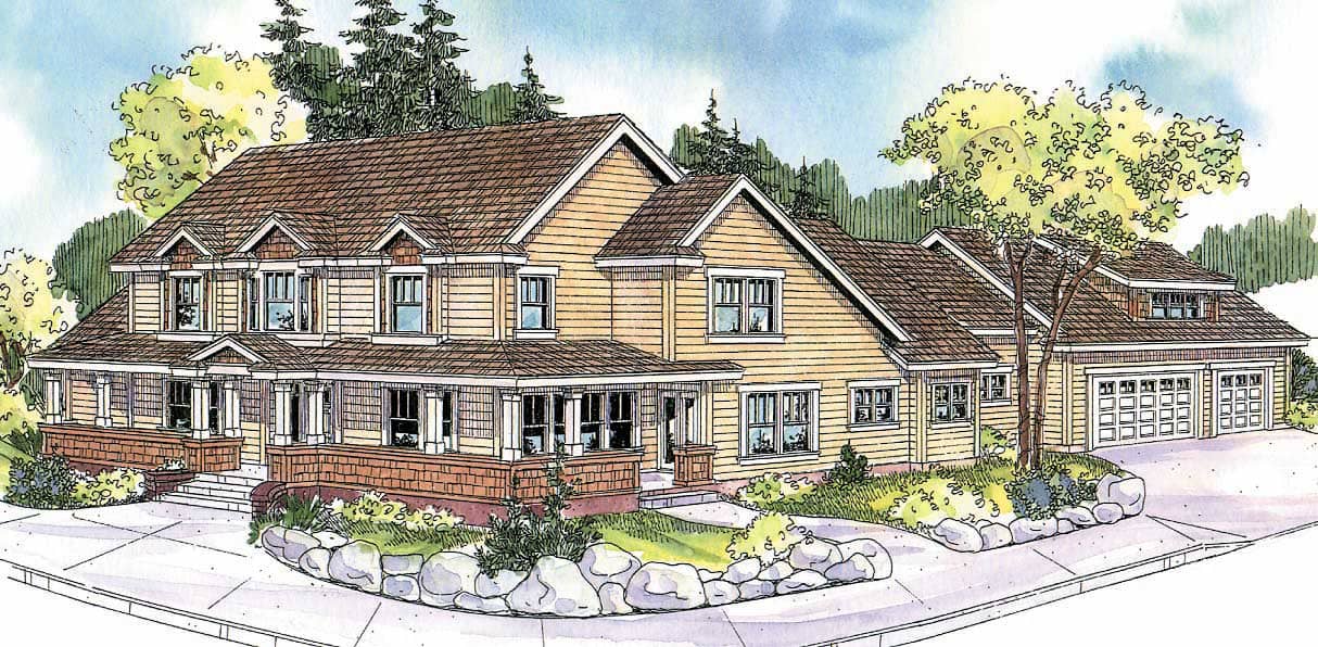 This image shows the Country Style for this set of house plans.