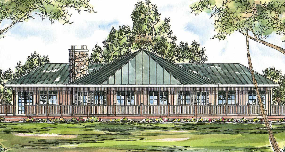 This image shows the Florida Style for this set of house plans.