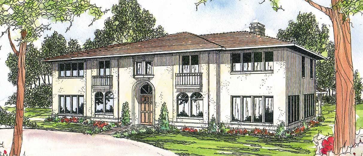 This image shows the Southwest style for this set of house plans.