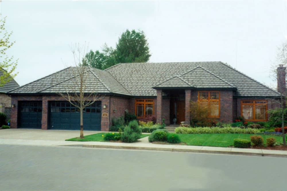 Color rendering of Contemporary home plan (ThePlanCollection: House Plan #108-1185)