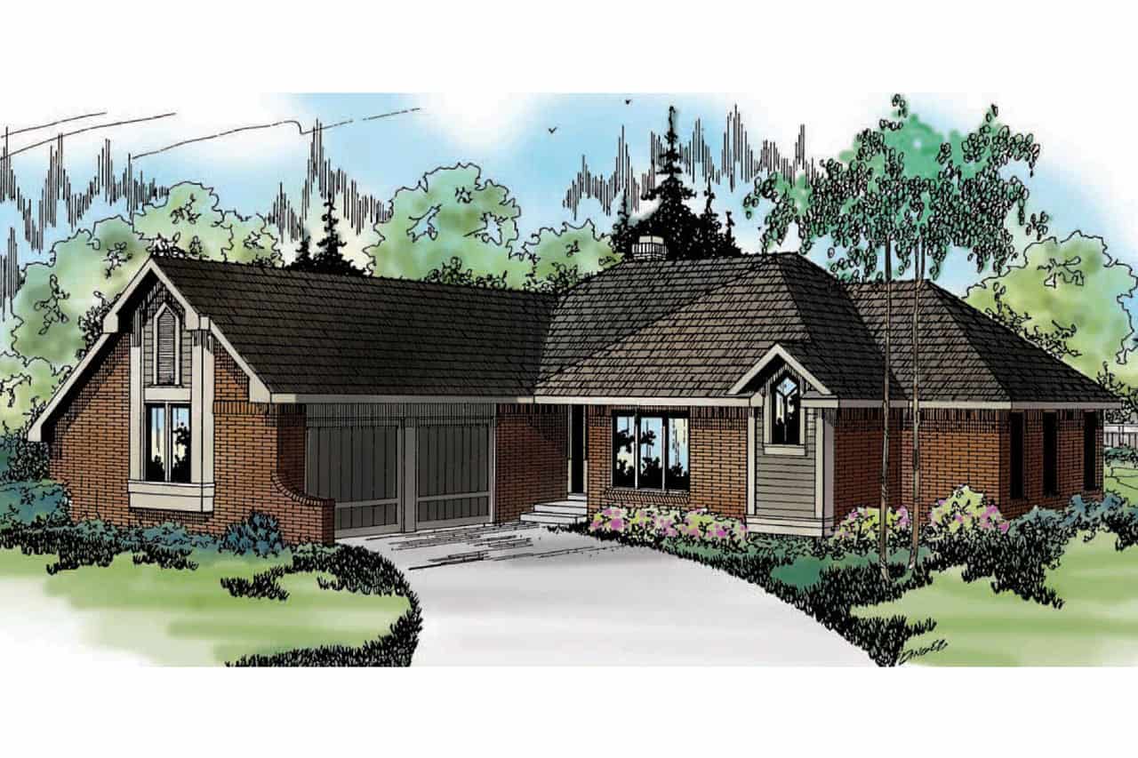 Ranch style home (ThePlanCollection: Plan #108-1300)