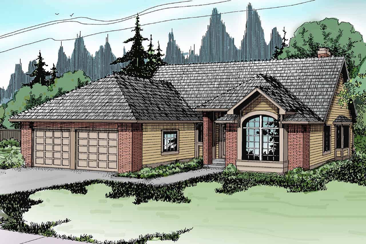 Transitional home (ThePlanCollection: Plan #108-1321)