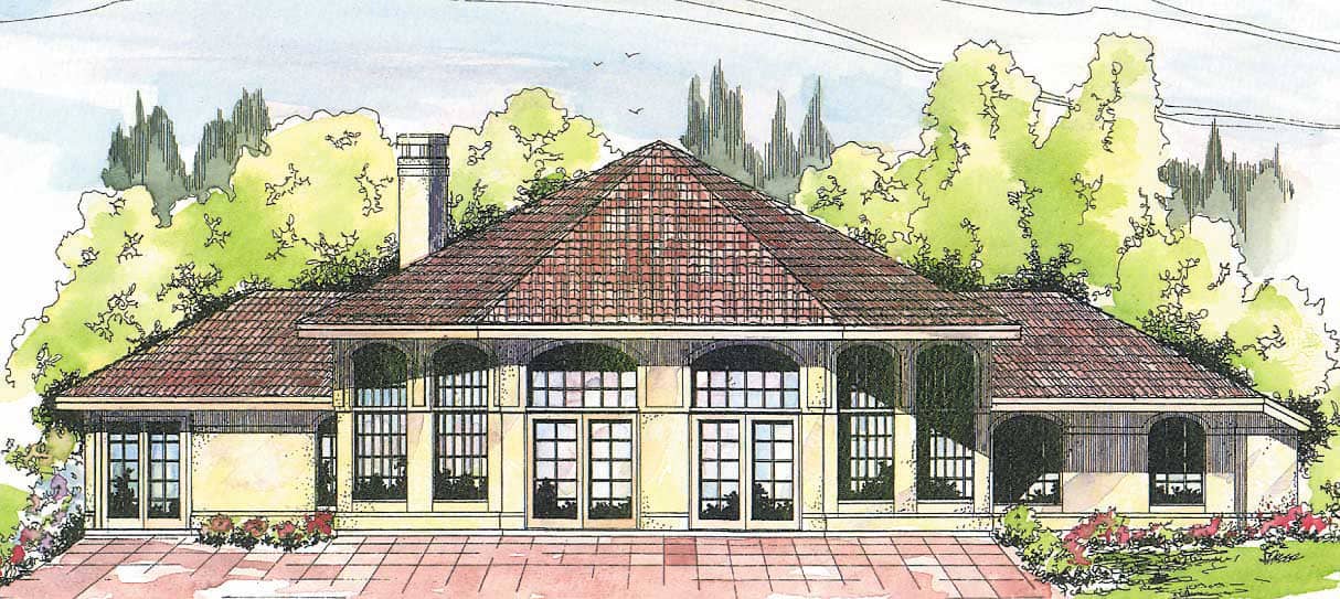 Front elevation of Vacation Homes home (ThePlanCollection: House Plan #108-1350)