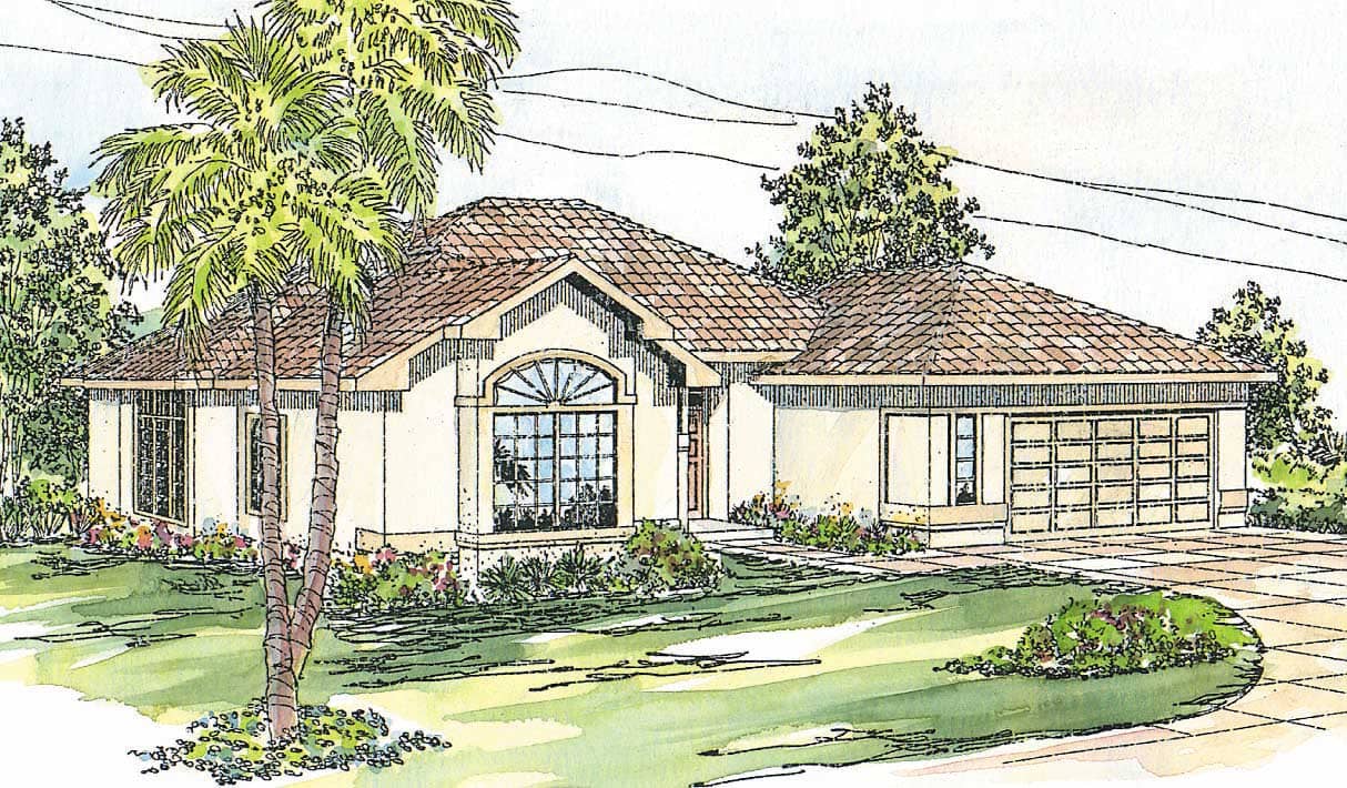 This image shows the Southwest style for this set of house plans.