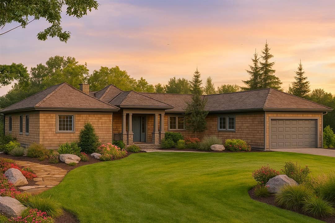 Ranch home (ThePlanCollection: Plan #108-1556)