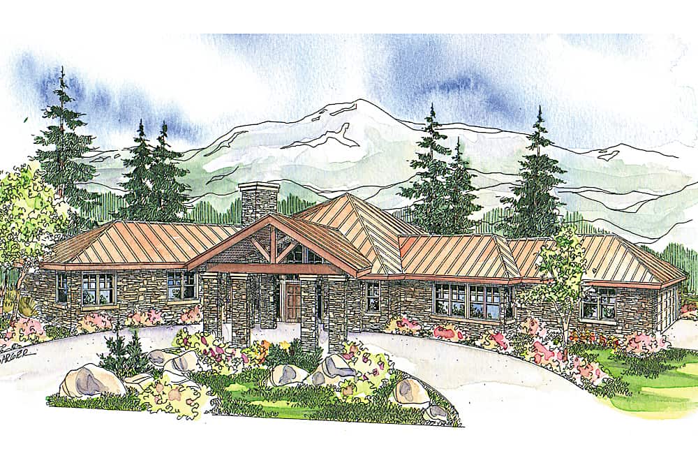 Ranch home (ThePlanCollection: Plan #108-1672)