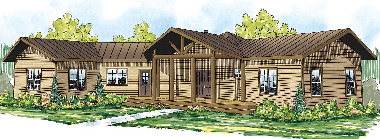 Cabin-style House - Plan #108-1706 (ThePlanCollection)