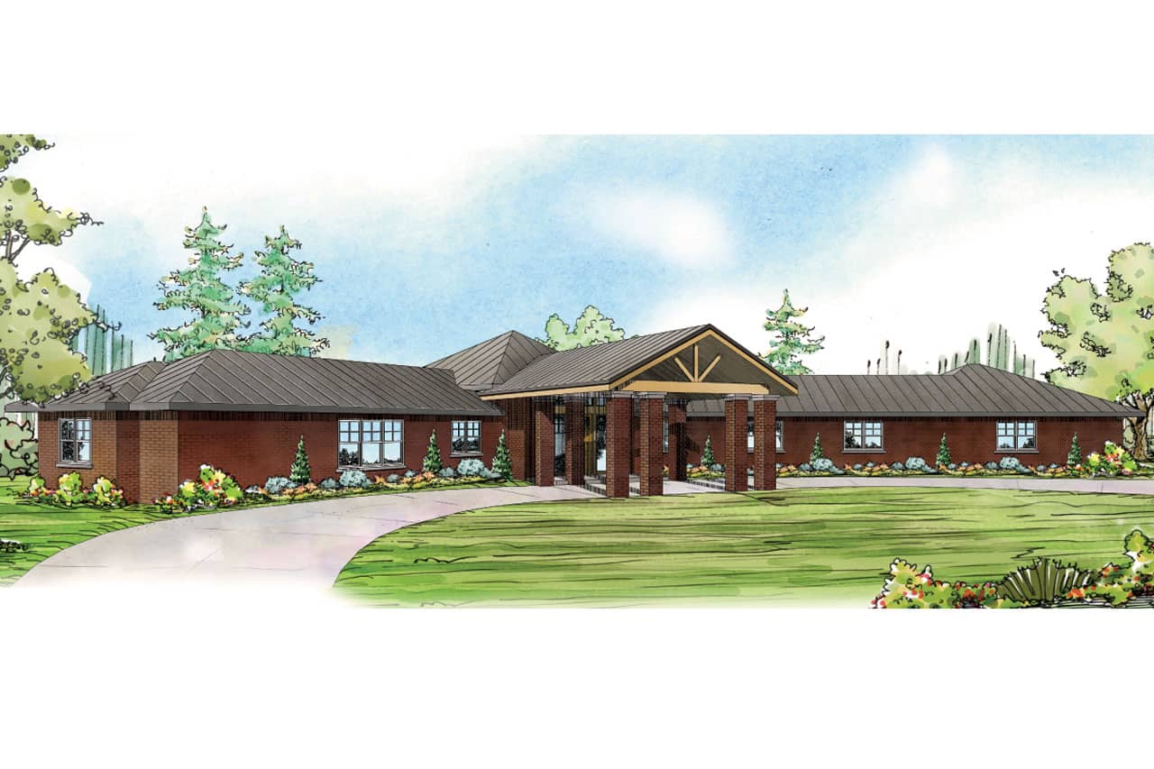 Front elevation of Contemporary home (ThePlanCollection: House Plan #108-1758)