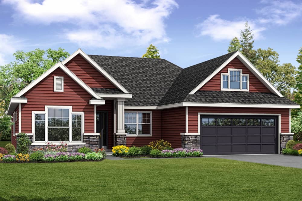 Country Ranch style home (ThePlanCollection: Plan #108-1857)