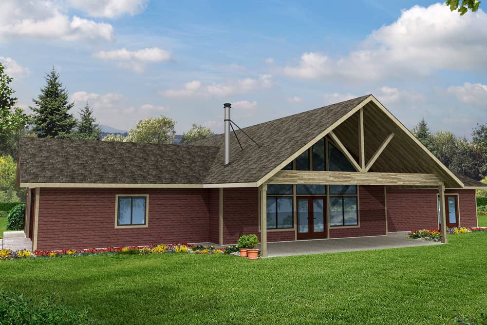 Front elevation of Ranch home (ThePlanCollection: House Plan #108-1893)