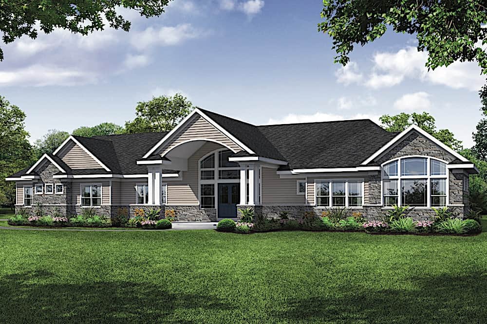 Luxury Ranch home (ThePlanCollection: Plan #108-1914)