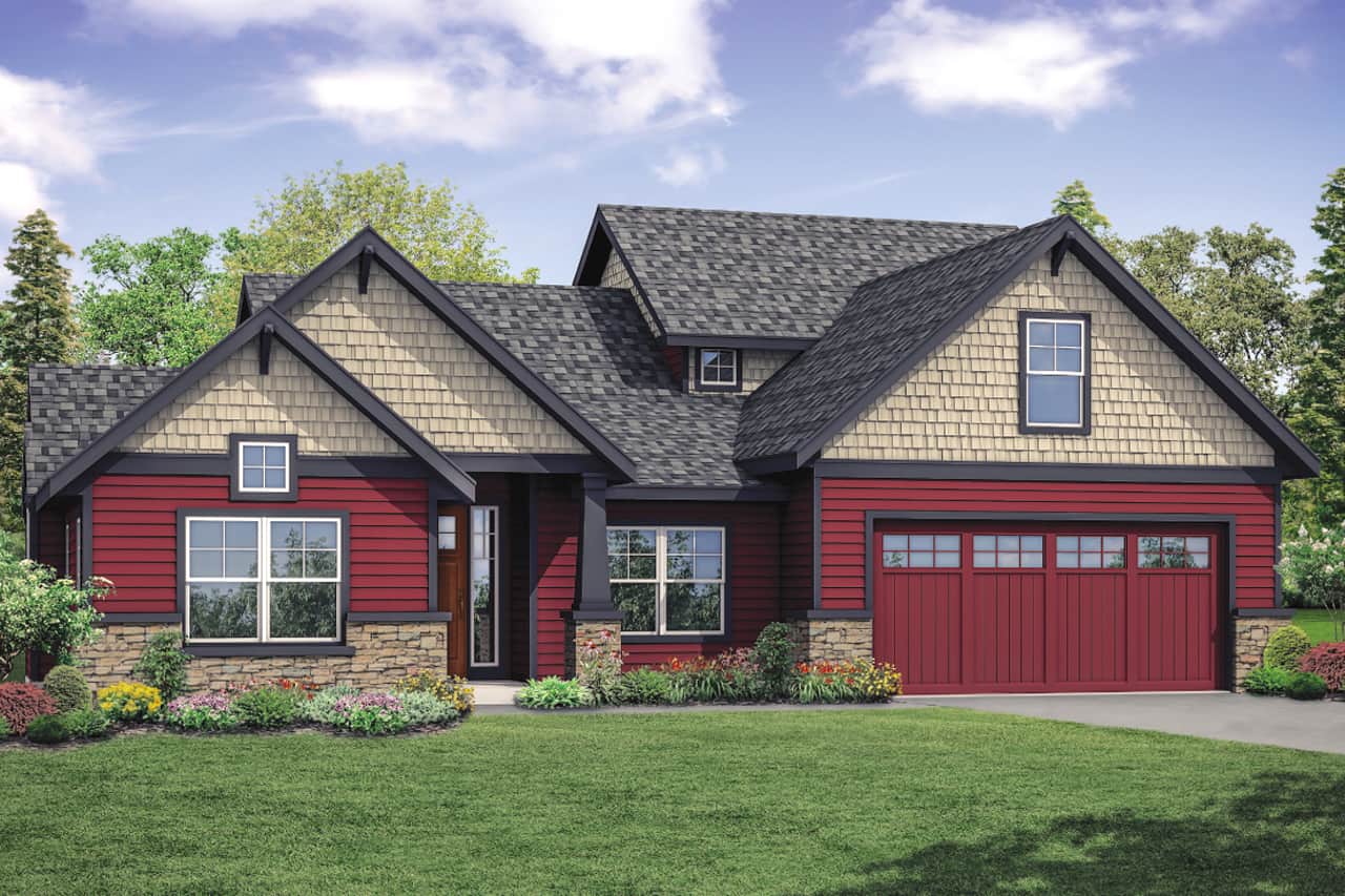 Front elevation of Farmhouse home (ThePlanCollection: House Plan #108-1916)