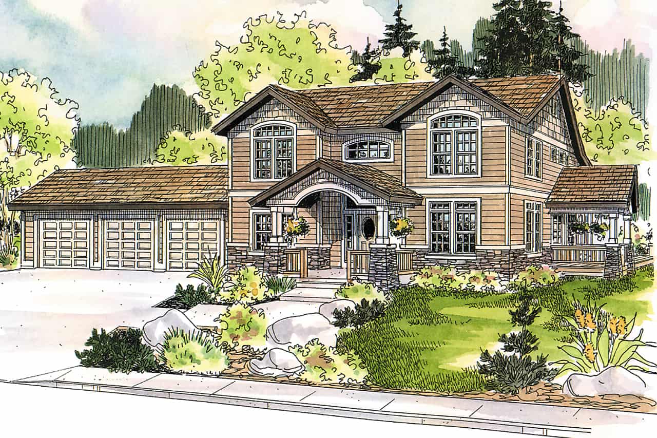 Colonial home (ThePlanCollection: Plan #108-1963)