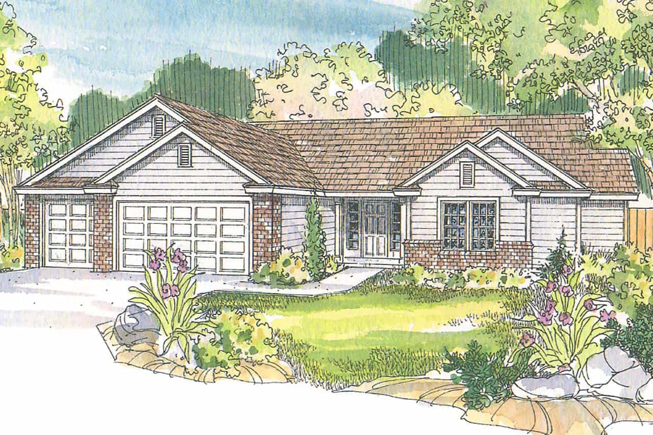 Ranch home (ThePlanCollection: Plan #108-1964)