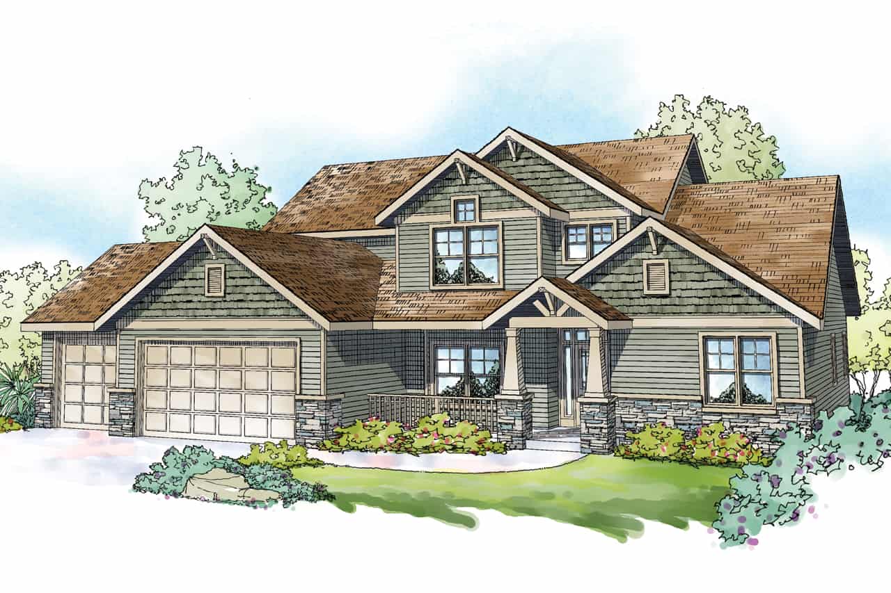 Farmhouse home (ThePlanCollection: Plan #108-1983)
