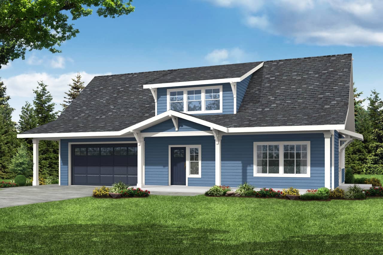 Front elevation of Country home (ThePlanCollection: House Plan #108-2008)