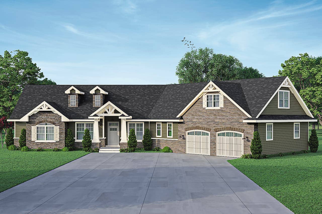 European Country style house (ThePlanCollection: Plan #108-2012)