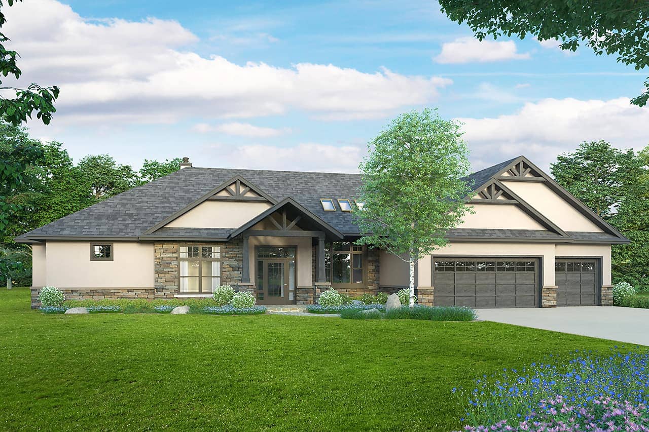 Ranch style home (ThePlanCollection: Plan #108-2013)