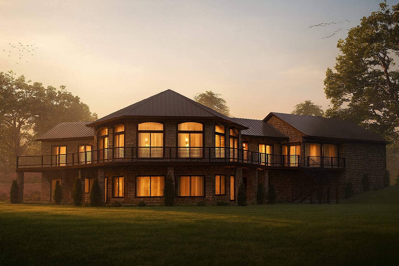 European style house (ThePlanCollection: House Plan #108-2017)