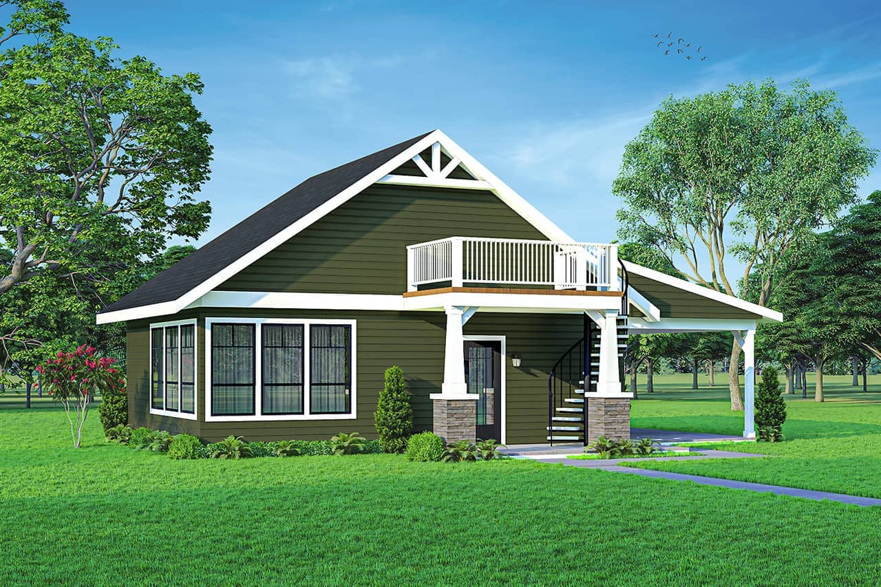 Front elevation of Cottage home (ThePlanCollection: House Plan #108-2030)