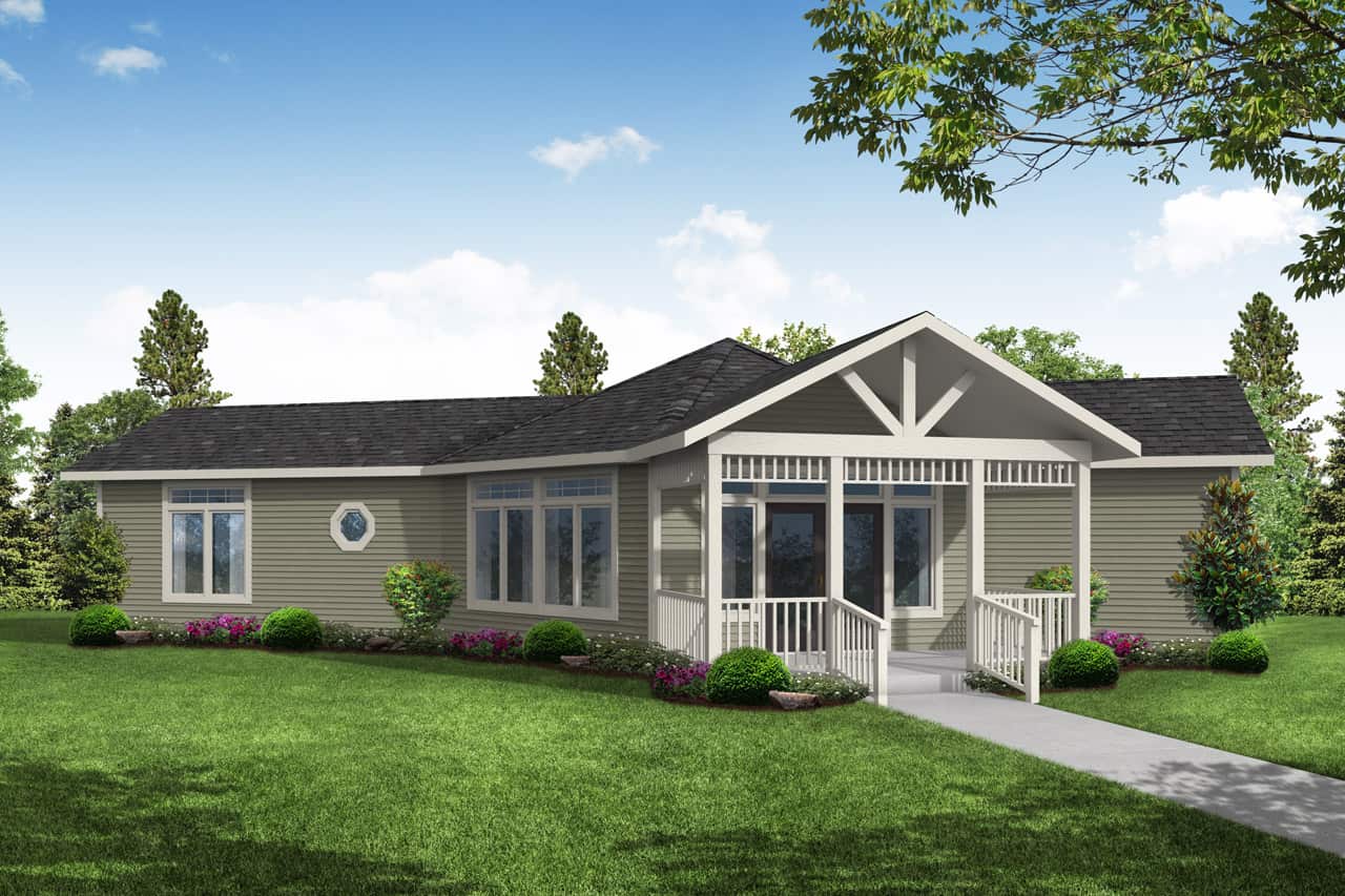 Front elevation of Cottage home (ThePlanCollection: House Plan #108-2052)