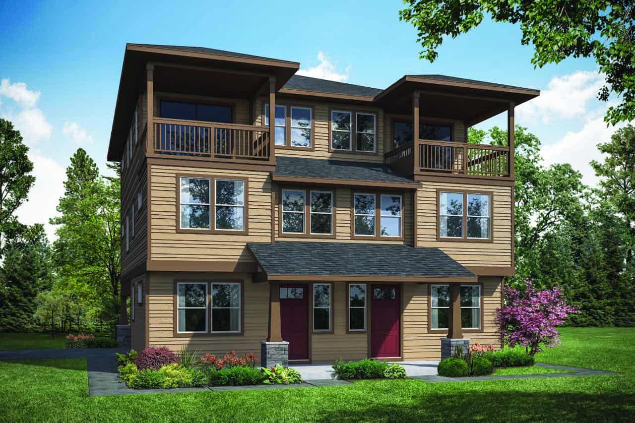 Front elevation of Farmhouse home (ThePlanCollection: House Plan #108-2056)