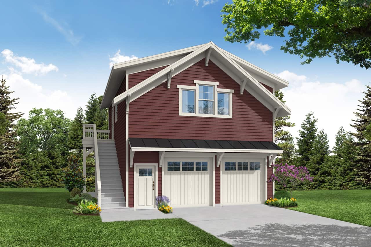 Front elevation of Garage (ThePlanCollection: House Plan #108-2059)