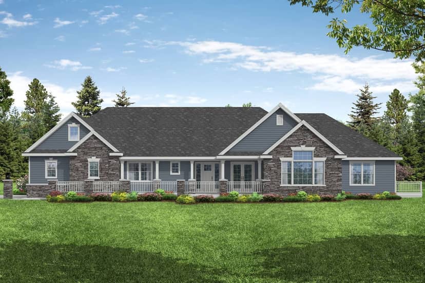 Ranch Home Plan - 3 Bedrms, 2.5 Baths - 3002 Sq Ft - #108-2072