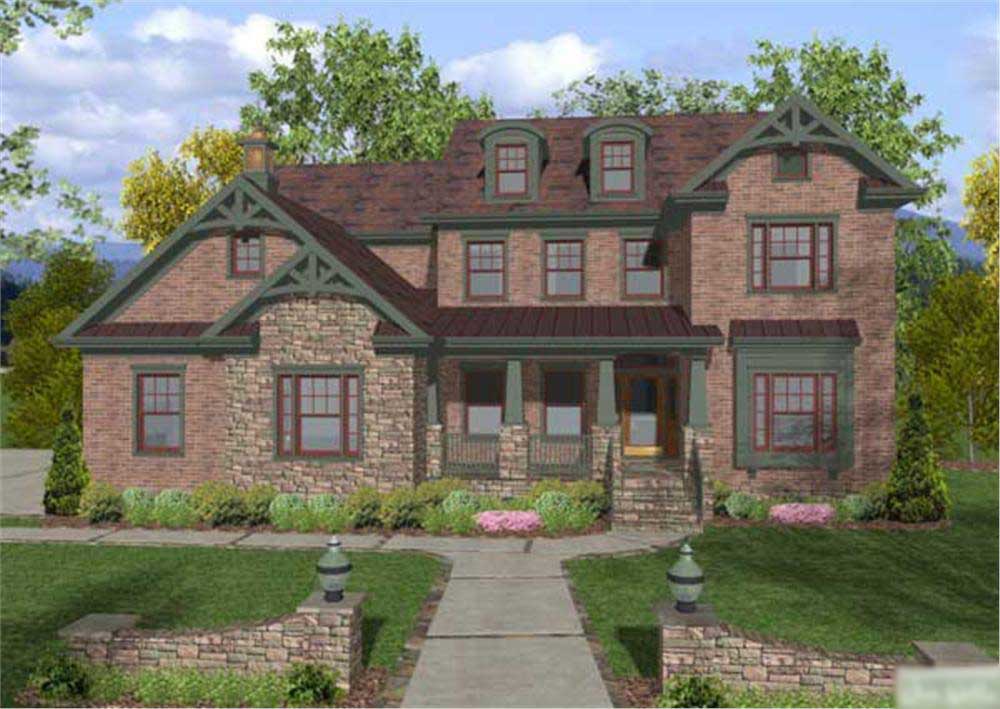 This is a computer-rendered image for these Craftsman Houseplans.