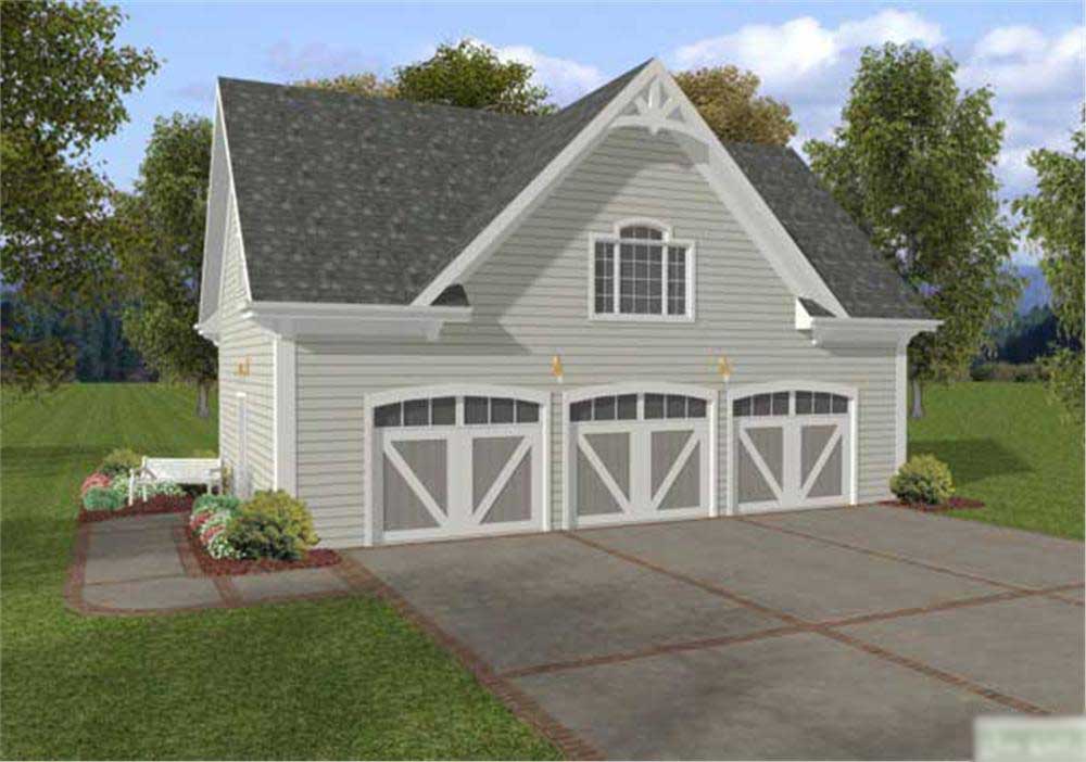 Front elevation of Garage home (ThePlanCollection: House Plan #109-1024)