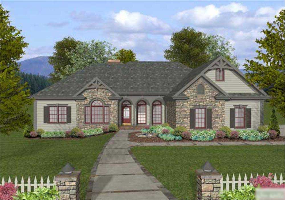 This is the final front elevation of this category of Ranch Houseplans.