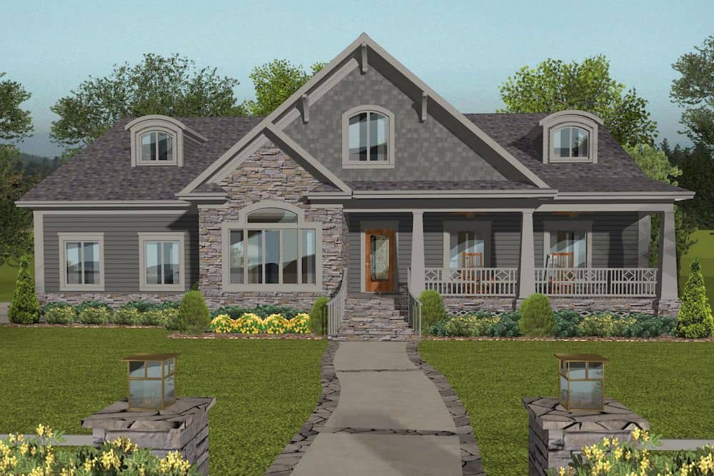 Front elevation of Cottage home (ThePlanCollection: House Plan #109-1198)