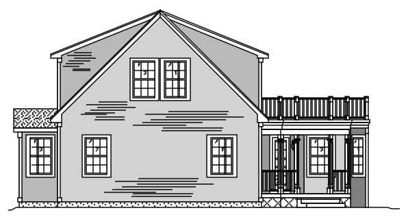 This is a black and white elevation of these Unique Houseplans.