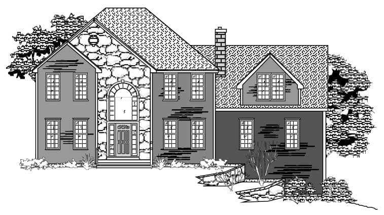 This is the front elevation for these European Homeplans.