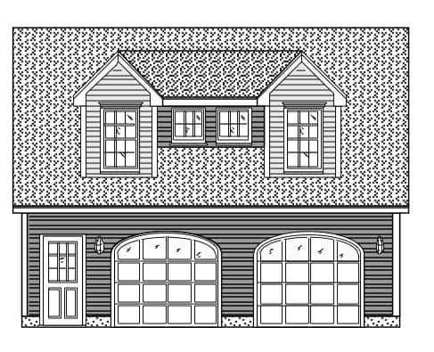 This is a black and white rendering of these garage plans.