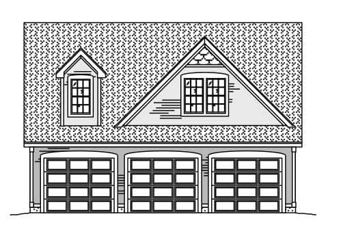 Rendering of Garage plan (ThePlanCollection: House Plan #110-1138)