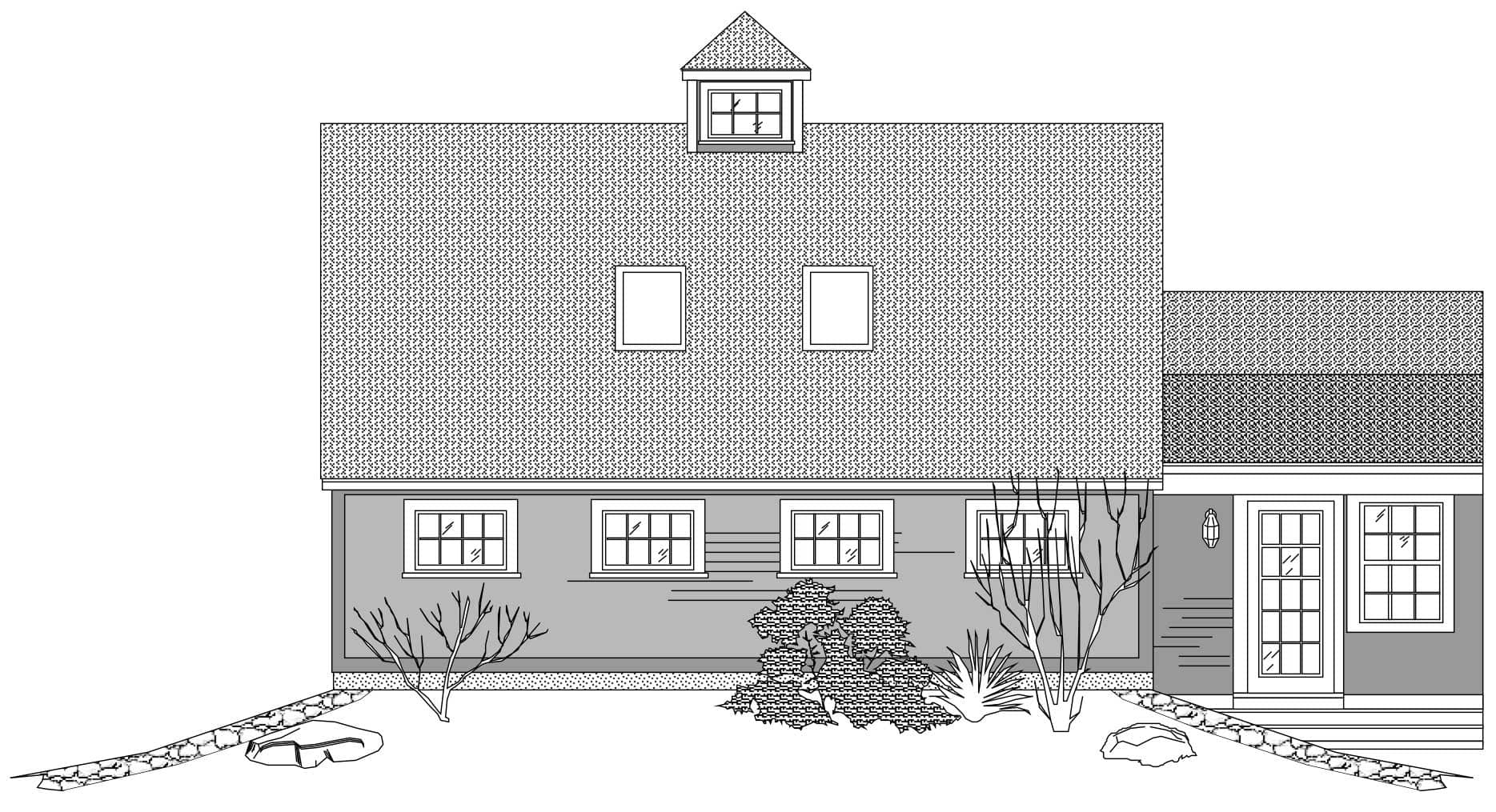 This is the front elevation for these garage plans.