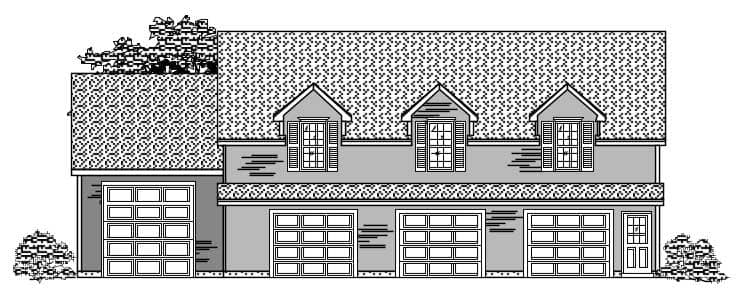 This is the front elevation of these Garage Plans.